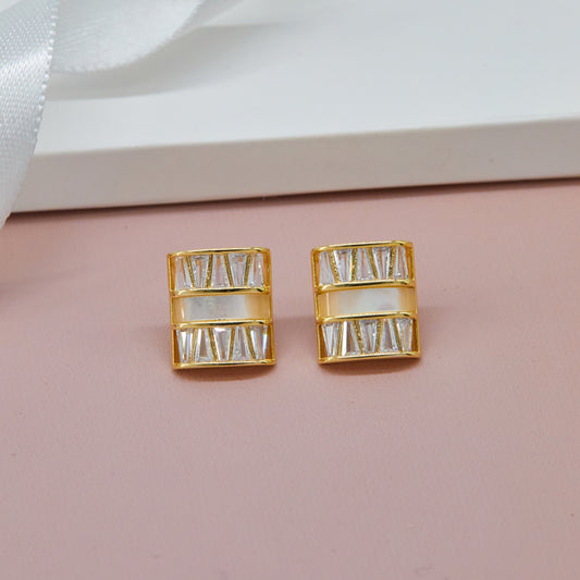 Golden Diamond Earrings Sophisticated Shine