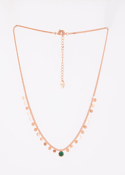 Rose Gold Plated Disc Charm Necklace by GC Premium Jewellery