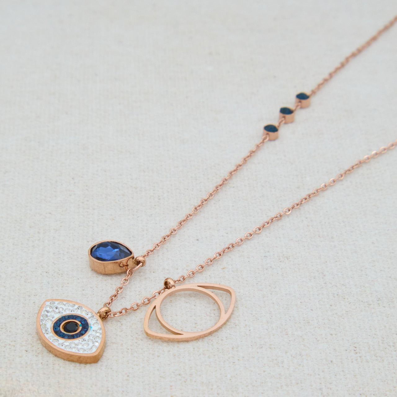 Evil Eye Charm Pendant Necklace for Women