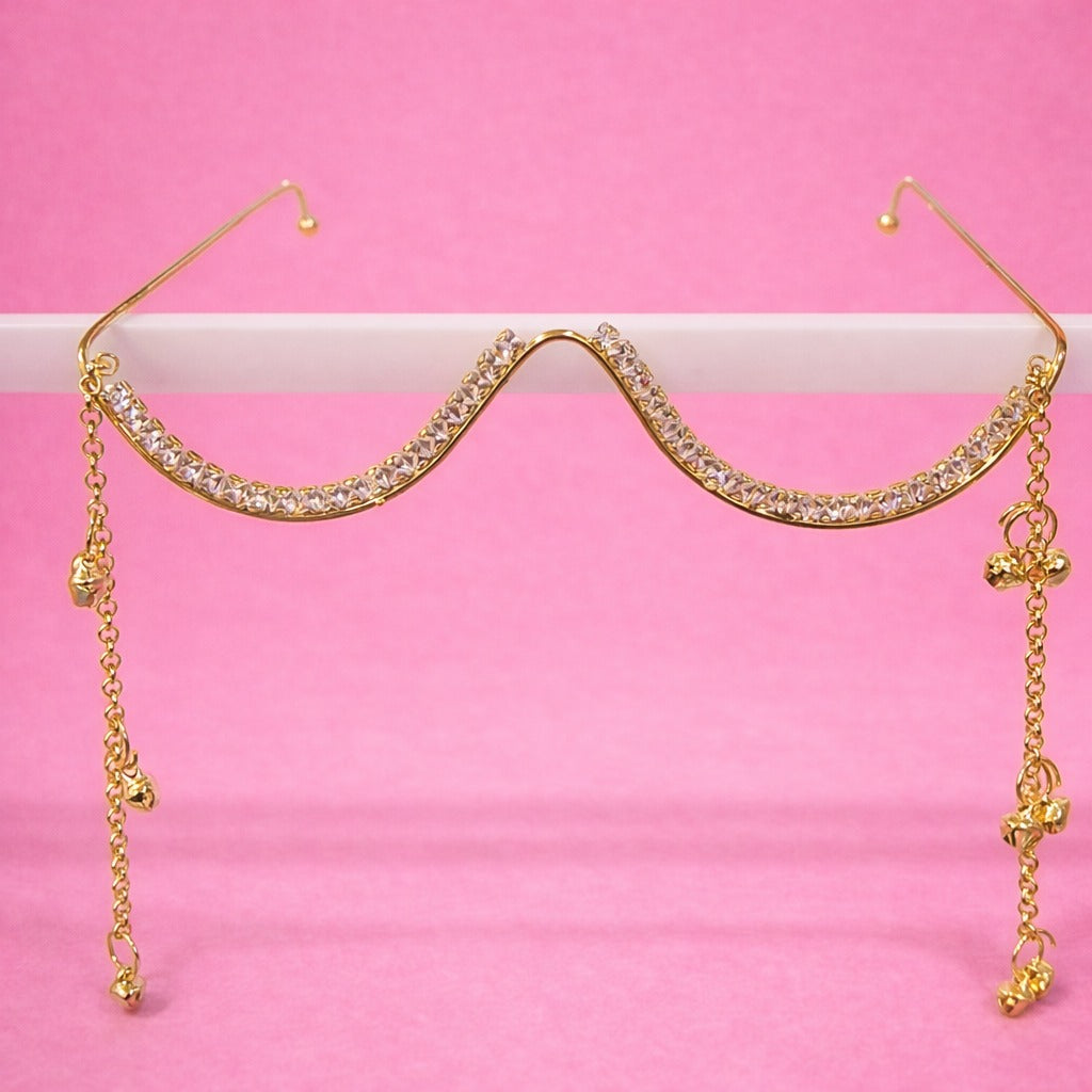 Charm Chain Crystal Gold Plated Facelet for Girls and Women