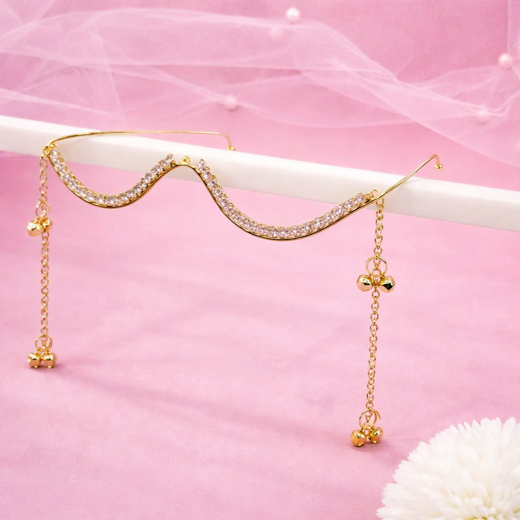 Charm Chain Crystal Gold Plated Facelet for Girls and Women