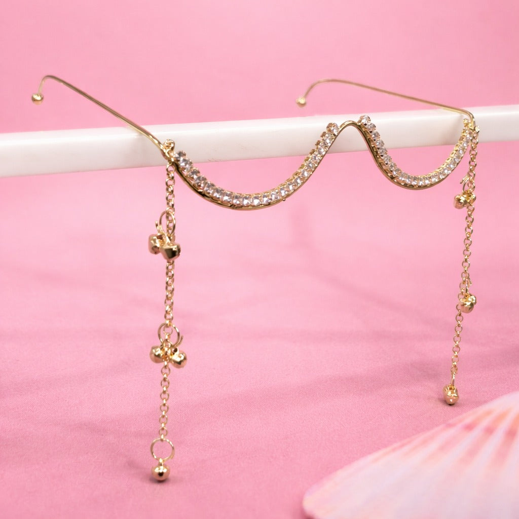 Charm Chain Crystal Gold Plated Facelet for Girls and Women