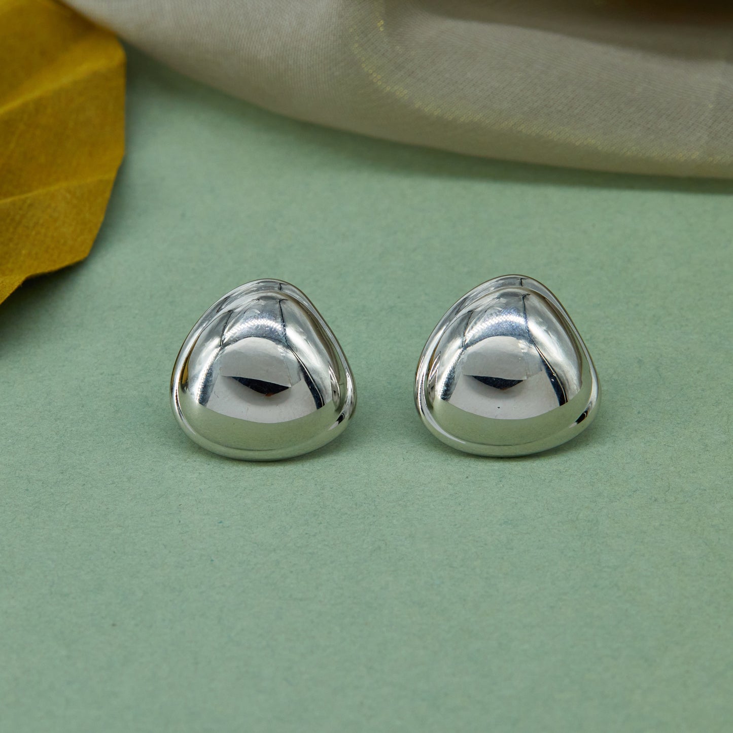 Polished Silver Earrings Sleek & Elegant Shine