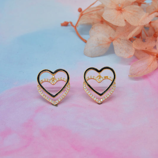 Gold Heart Earring Romantic Charm & Elegance