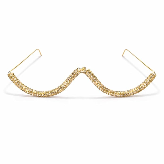 Curve Crystal Gold Plated Facelet for Girls and Women