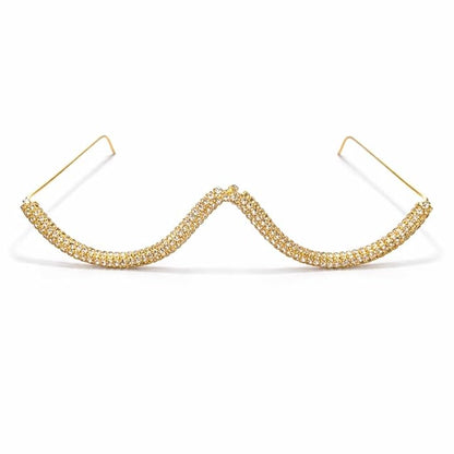 Curve Crystal Gold Plated Facelet for Girls and Women