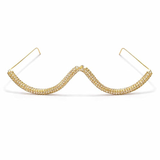 Curve Crystal Gold Plated Facelet for Girls and Women