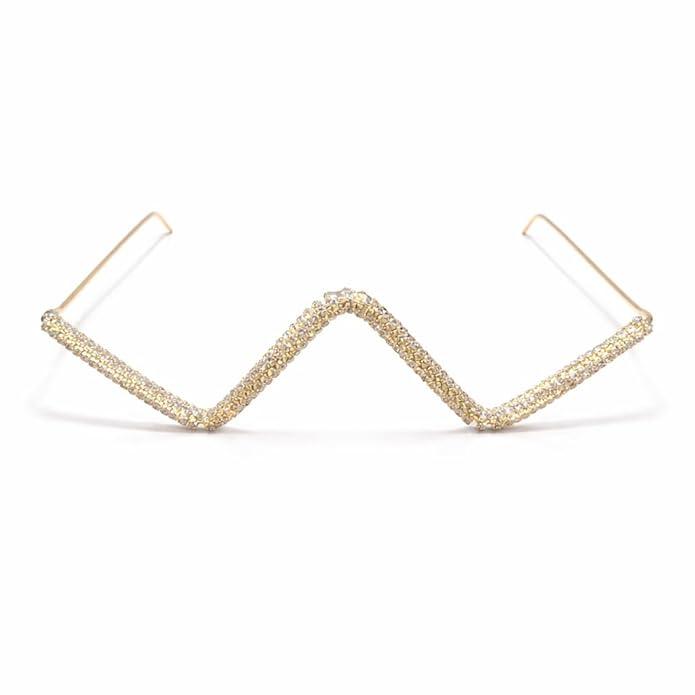 Zigzag Crystal Gold Plated Facelet for Girls and Women