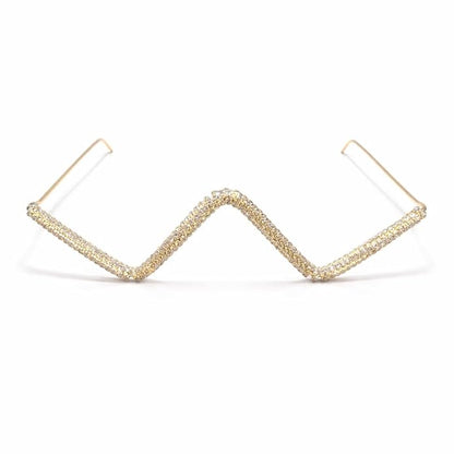 Zigzag Crystal Gold Plated Facelet for Girls and Women