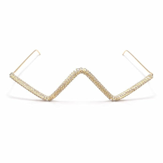 Zigzag Crystal Gold Plated Facelet for Girls and Women