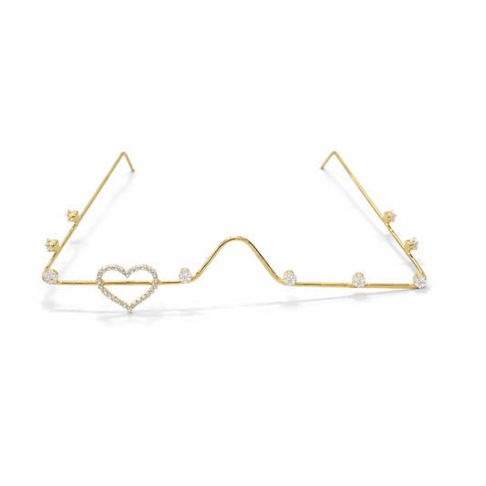 Heart Design Facelet with Cubic Zirconia Stones for Women | Minimal Nose Frame Face Jewellery | Brass Base Stylish Statement Face Accessory
