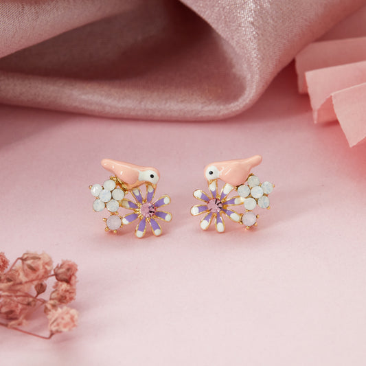 Floral & Bird Earrings Whimsical Nature-Inspired Artistry