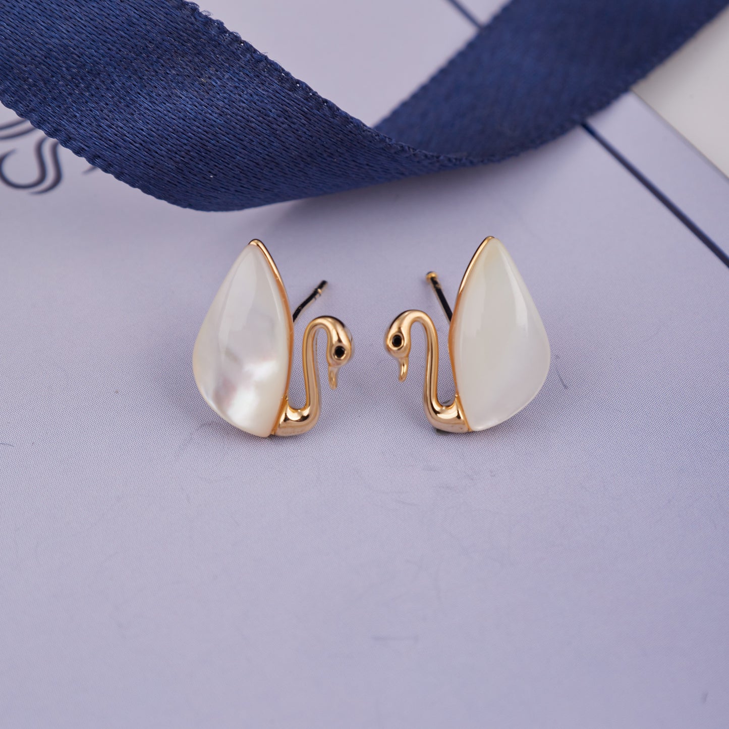 Swan-Shaped Earrings Elegant & Artistic Flair