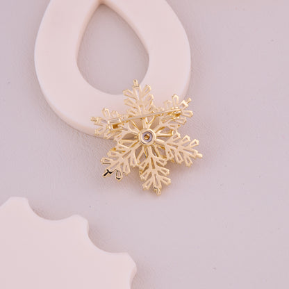 Crystal Snowflake Brooch