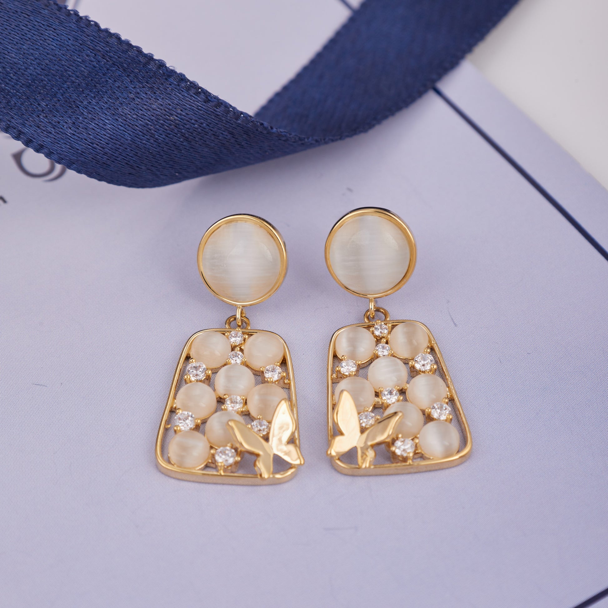 Gemstone Pearl Earrings Stylish Statement Jewelry – GC Premium