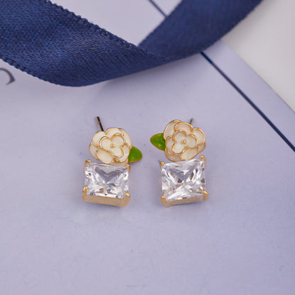 Floral Earrings with Gemstones & Diamonds Elegant Statement Jewelry
