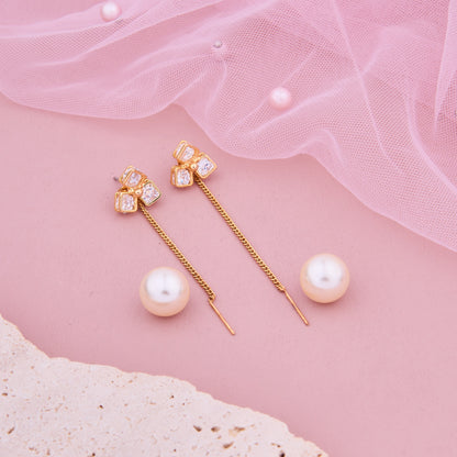 Elegant Pearl & Gold Earrings