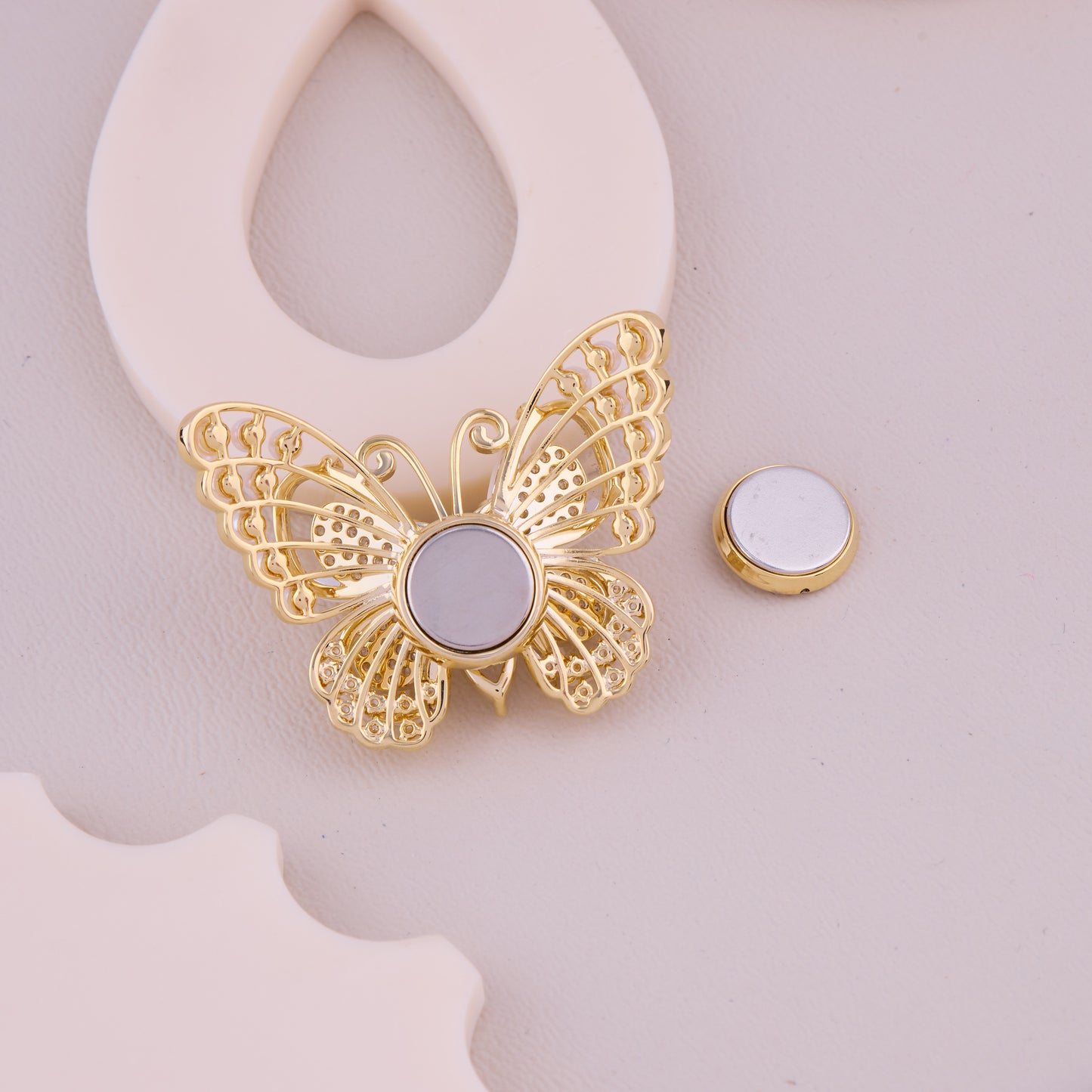 Pearl Crystal Butterfly Brooch