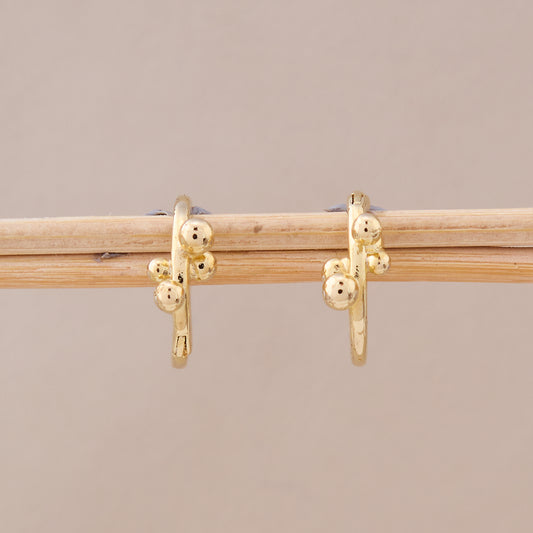 Gold Textured Hoop Earrings