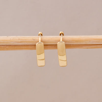 Minimal Gold Bar Drop Earrings