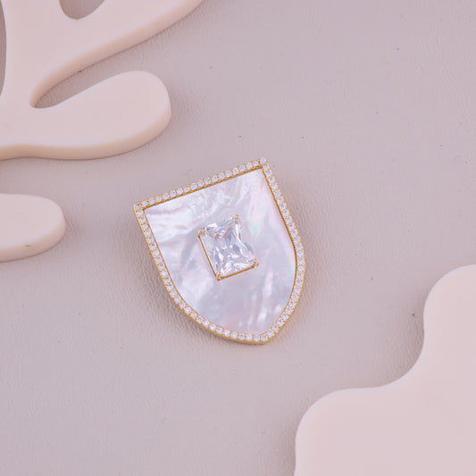 Crystal Shield Brooch