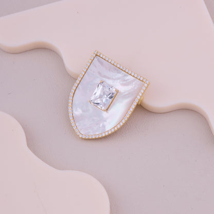 Crystal Shield Brooch