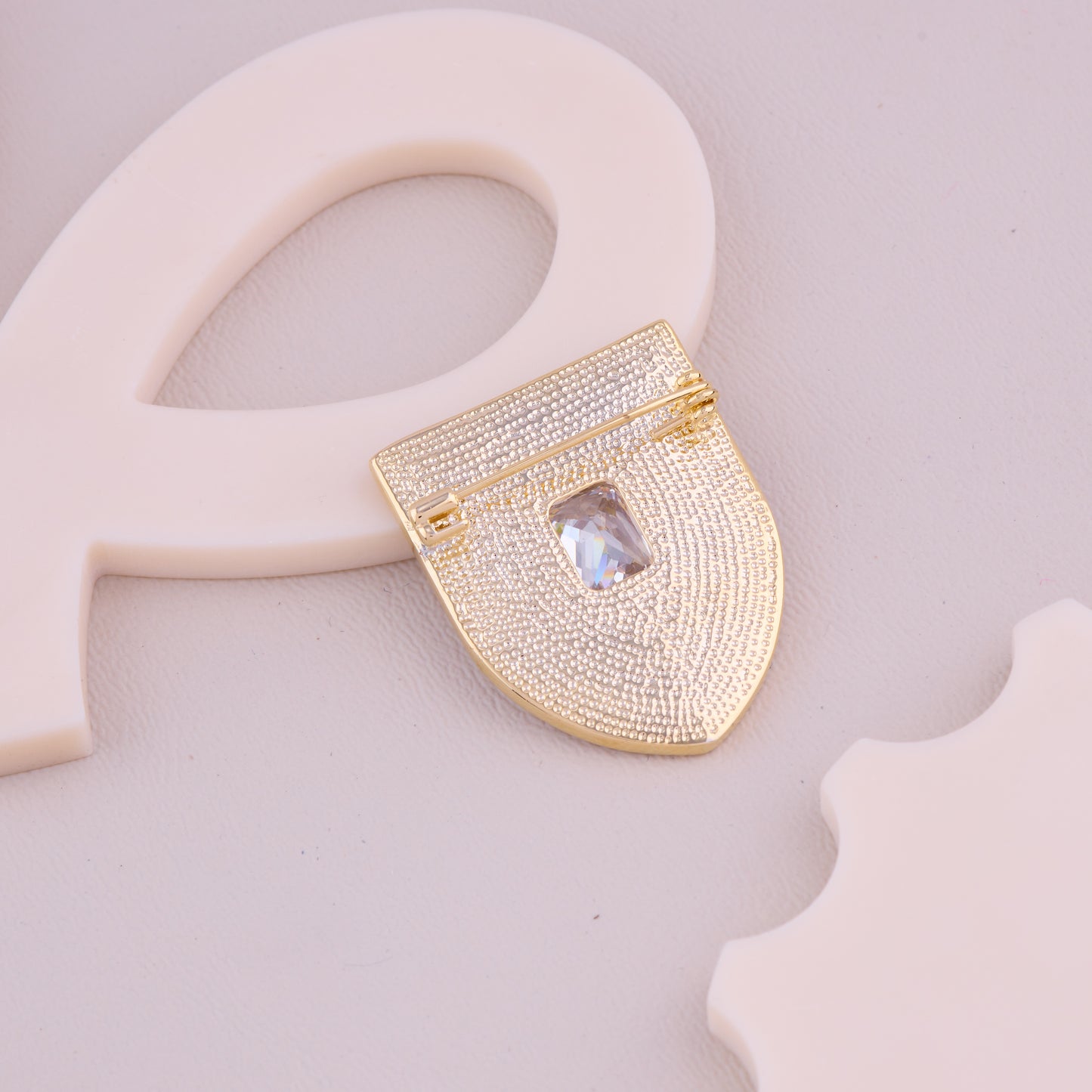 Crystal Shield Brooch