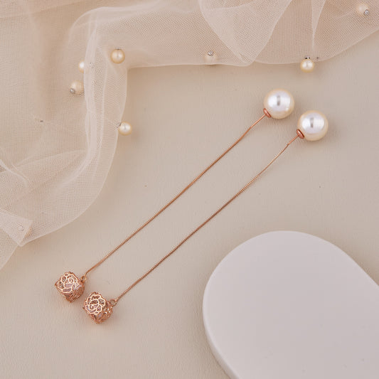 Pearl Chain Earrings Contemporary Elegance