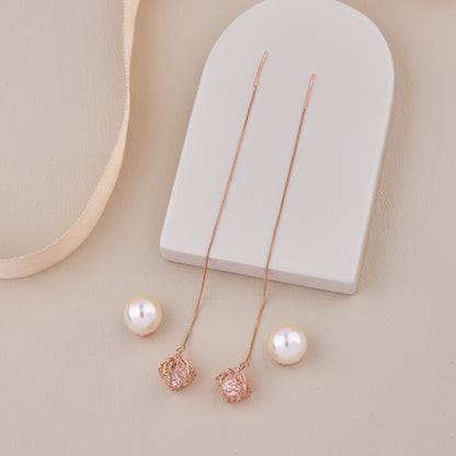 Pearl Chain Earrings Contemporary Elegance
