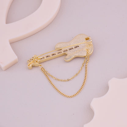 Crystal Guitar Brooch