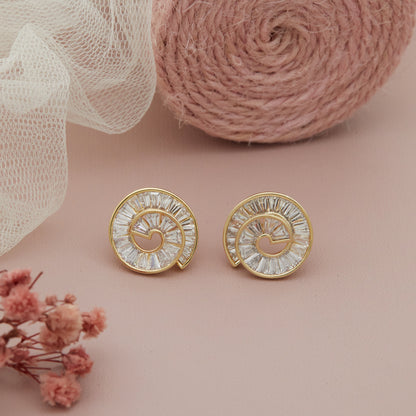 Handmade Gold Floral Fabric Earrings – Elegant & Artistic