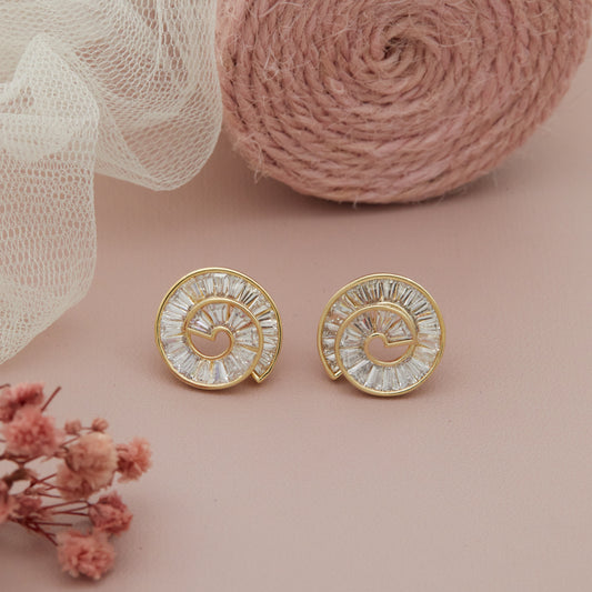 Handmade Gold Floral Fabric Earrings – Elegant & Artistic