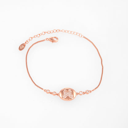 Rose Gold with Crystal Accents and Butterfly Motif