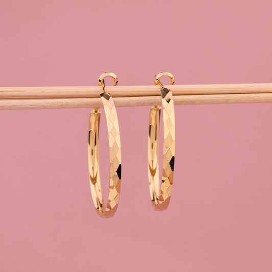 Shiny Statement Hoop Earrings