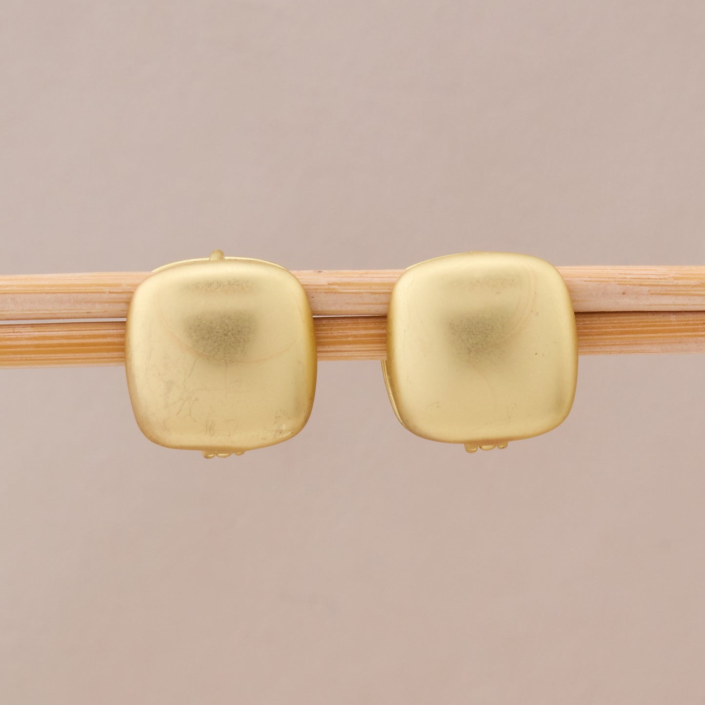Matte Gold Square Stud Earrings
