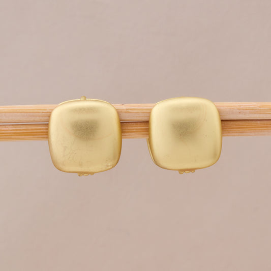 Matte Gold Square Stud Earrings
