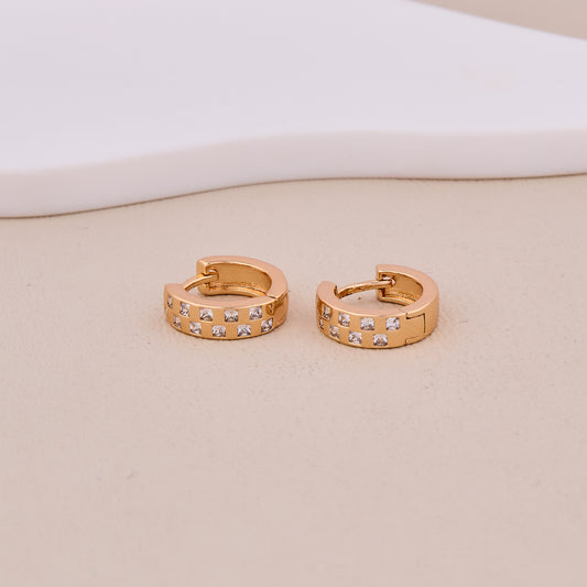 Rose Gold CZ Hoop Earrings