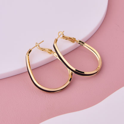 Noir Chic Gold Hoops
