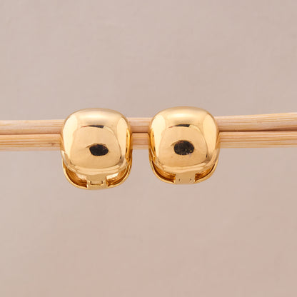 Golden Bold Cushion Stud Earrings