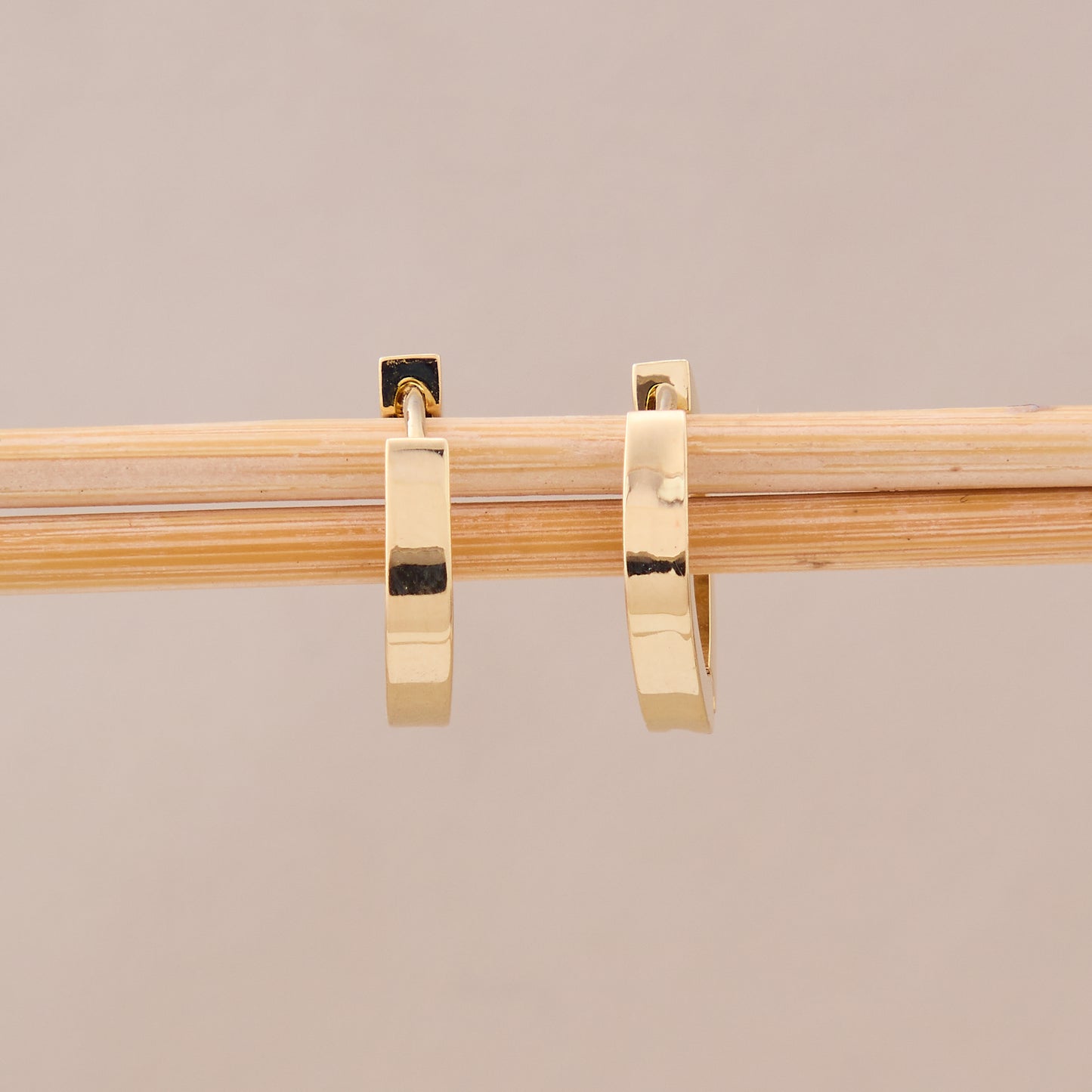 Bold Angular Gold Hoop Earrings
