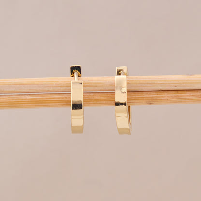 Bold Angular Gold Hoop Earrings