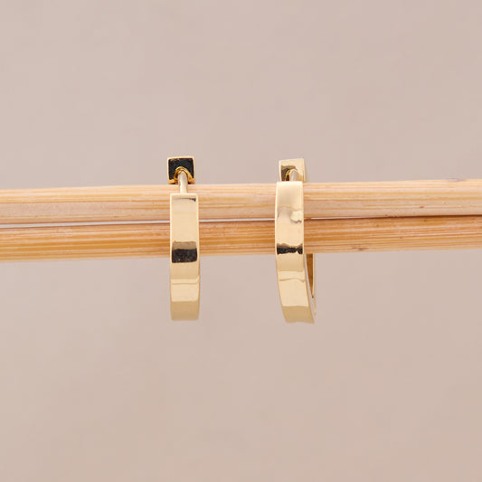 Bold Angular Gold Hoop Earrings