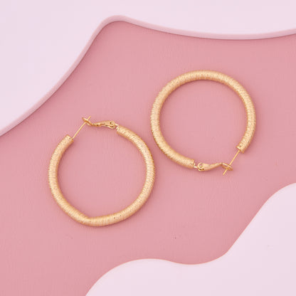 Golden Pavé Crystal C-Hoop Earrings