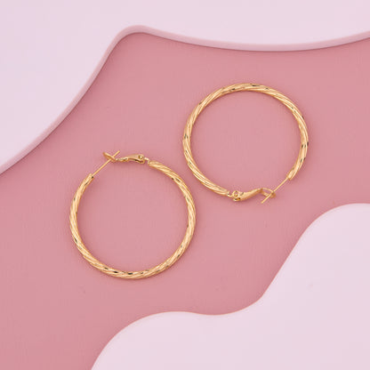 Golden Double Band Hoop Earrings