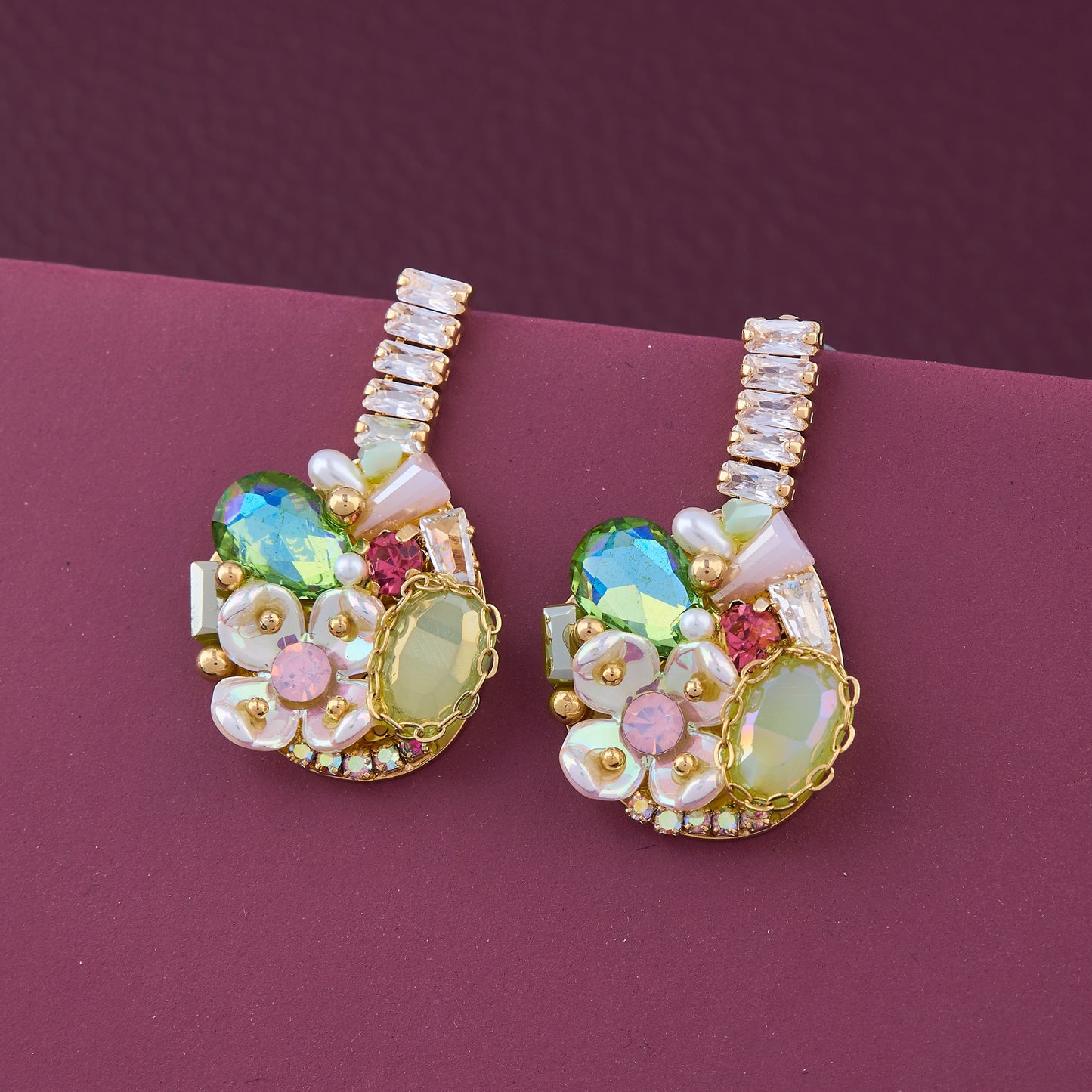 Prism Stone & Crystal Earrings Artful Vibrance