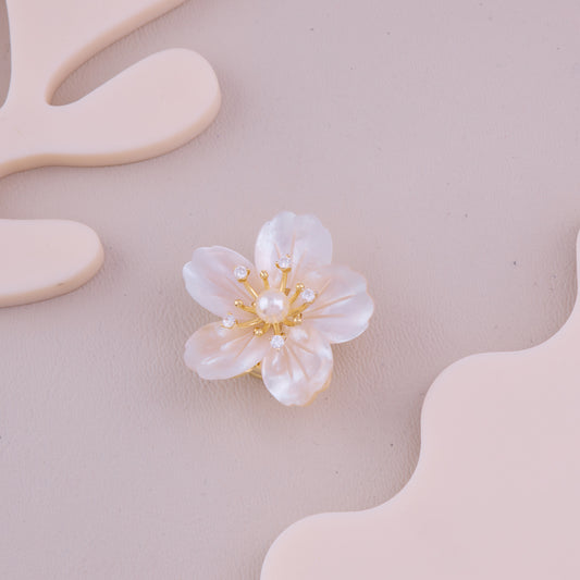 Ivory Pearl Blossom Brooch