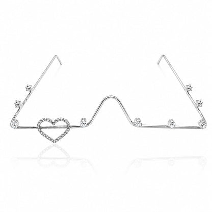 Heart Design Facelet with Cubic Zirconia Stones for Women | Minimal Nose Frame Face Jewellery | Brass Base Stylish Statement Face Accessory