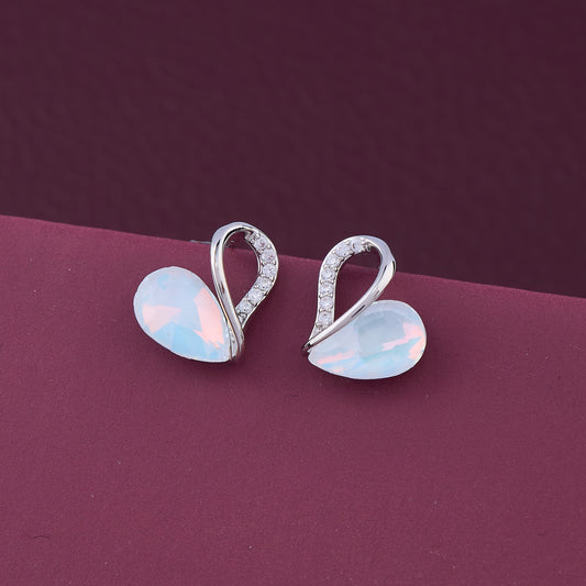 Elegant Silver Blue Stone Earrings