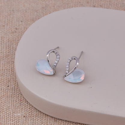 Elegant Silver Blue Stone Earrings
