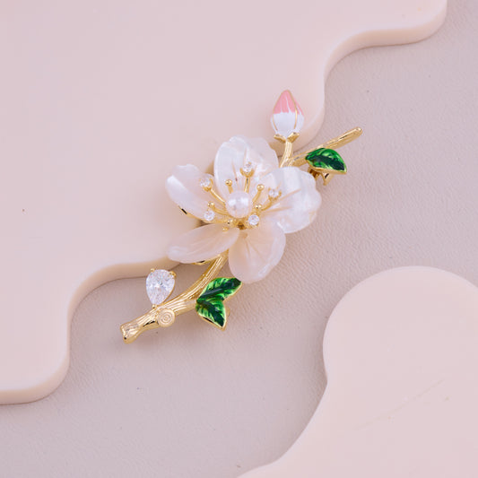 Pearl Blossom Floral Brooch